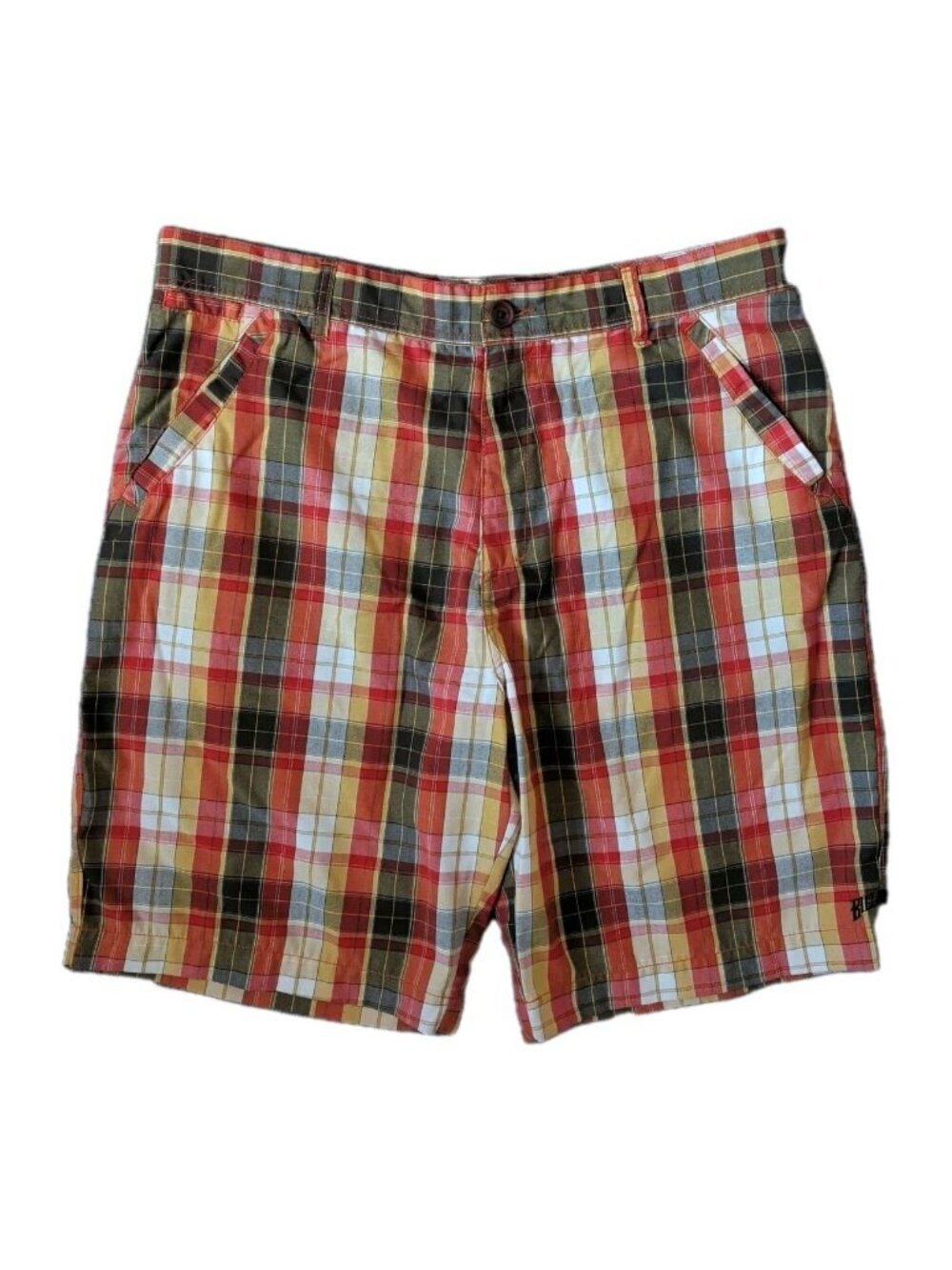 Vintage Billabong Shorts Men W38" Orange Plaid Baggy Long Skater Surf Grunge